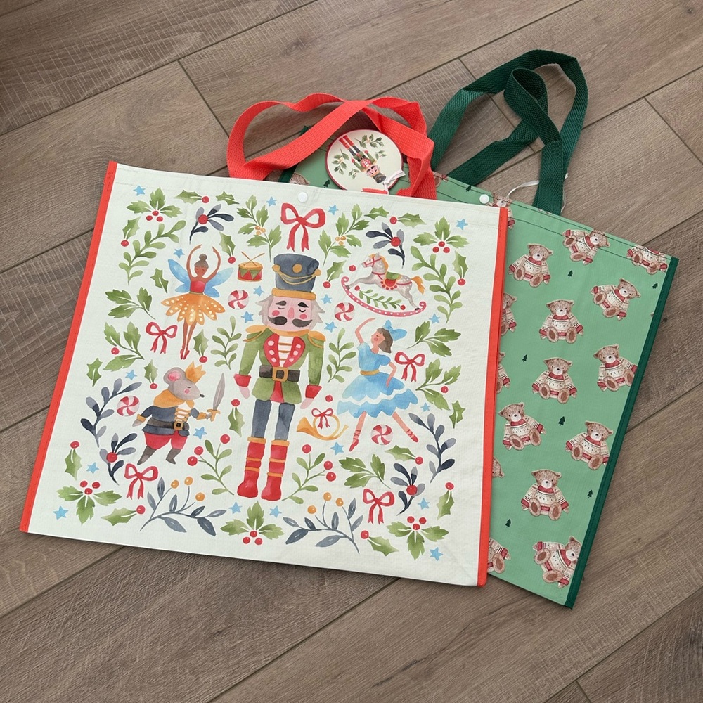 Homegoods TJMaxx Marshalls Christmas Teddy Bear & Nutcracker Ballet Bags